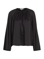 Shirred Satin Blouse