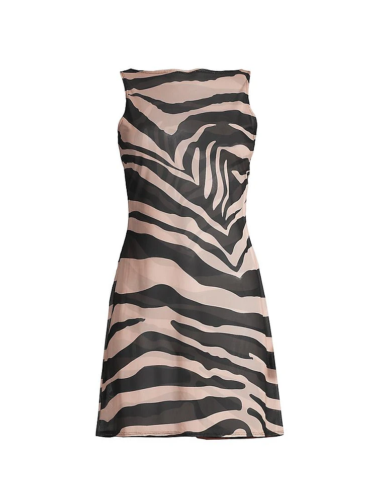 Zebra Mesh Minidress