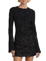 Flared-Sleeves Sequin Minidress