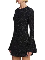 Flared-Sleeves Sequin Minidress