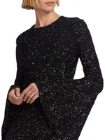 Flared-Sleeves Sequin Minidress