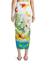 Aquatic Cotton-Silk Sarong