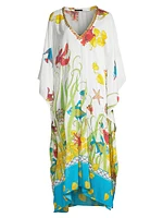 Aquatic Cotton-Silk Maxi Dress