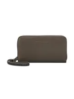 Matte Calfskin Wallet With Precious Zipper Pull