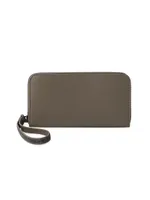 Matte Calfskin Wallet With Precious Zipper Pull