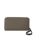 Matte Calfskin Wallet With Precious Zipper Pull