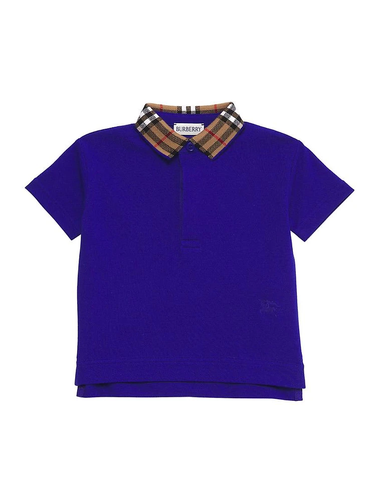 Baby Boy's & Little Check Collar Polo Shirt