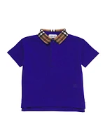 Baby Boy's & Little Check Collar Polo Shirt