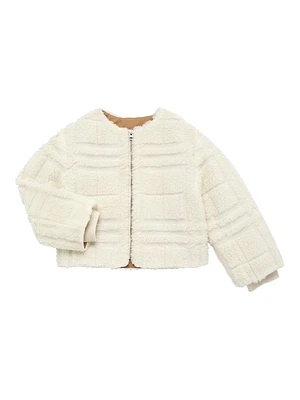 Little Girl's & Sherpa Check Bomber Jacket