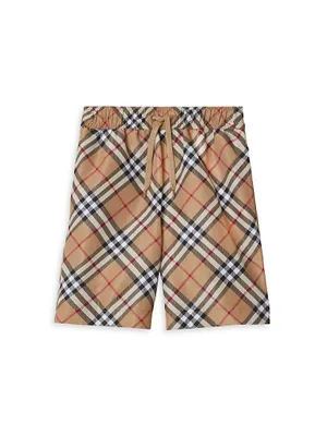 Little Boy's & Malcolm Check Swim Shorts