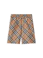 Little Boy's & Malcolm Check Swim Shorts