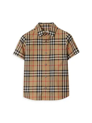 Little Boy's & Owen Plaid Button-Front Shirt