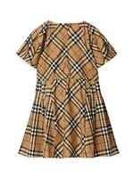 Little Girl's & Jada Pleated Check Dress