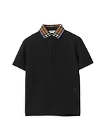 Boy's Check Collar Polo Shirt