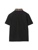 Boy's Check Collar Polo Shirt