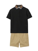 Boy's Check Collar Polo Shirt