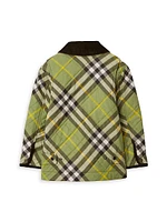 Little Kid's & Grayson Quilted Plaid Jacket