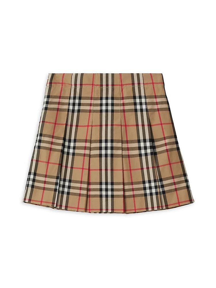 Little Girl's & Gabrielle Check Pleated Skirt