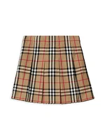 Little Girl's & Gabrielle Check Pleated Skirt