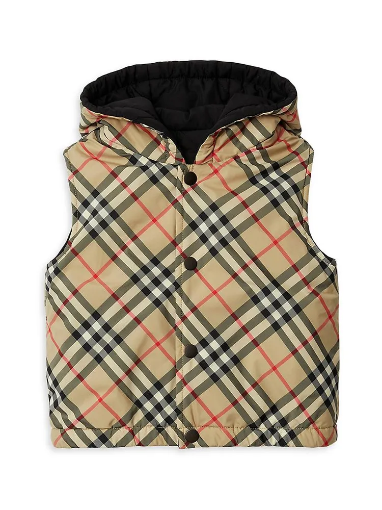 Baby's & Little Kid's Reversible Check Vest