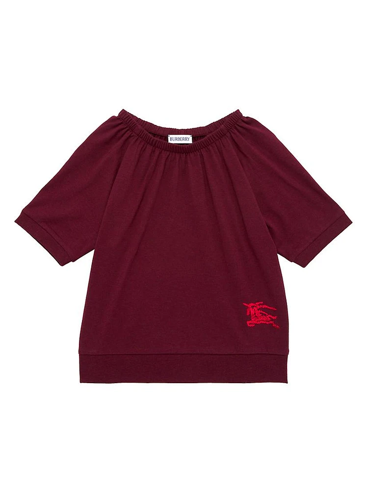 Little Girl's & Off-The-Shoulder Logo Top