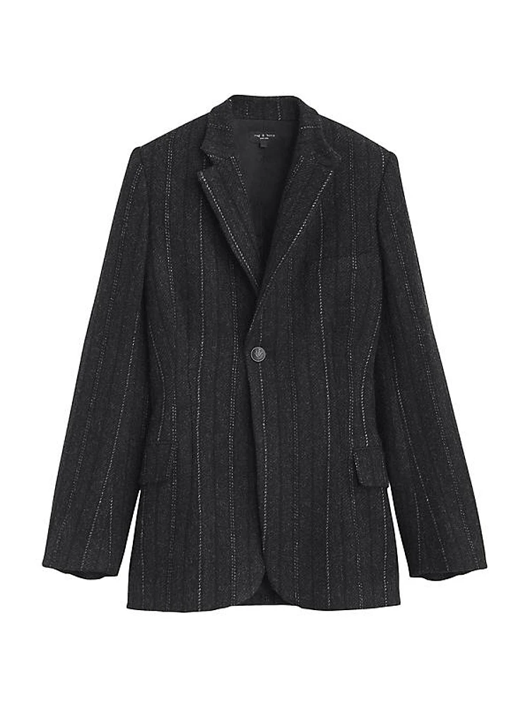 Laurence Striped Wool Single-Breasted Blazer