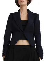 Elle Tweed Single-Breasted Blazer