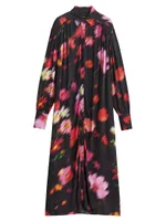 Aubrey Floral Long-Sleeve Maxi Shirtdress