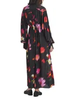 Aubrey Floral Long-Sleeve Maxi Shirtdress