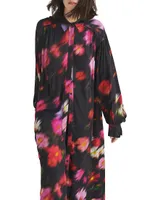 Aubrey Floral Long-Sleeve Maxi Shirtdress