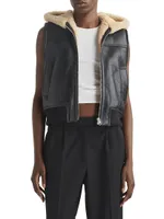 Robbie Leather Shearling-Lined Vest