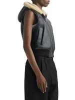 Robbie Leather Shearling-Lined Vest