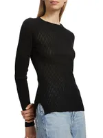 Dorit Rib-Knit Wool-Blend Crewneck Sweater