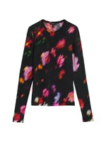 Sabeen Abstract Floral Long-Sleeve T-Shirt