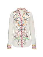 Gabriela Silk-Blend Mosaic Shirt