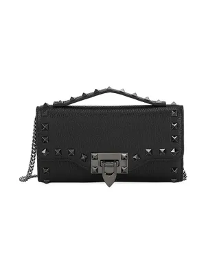 Rockstud Leather Wallet-On-Chain