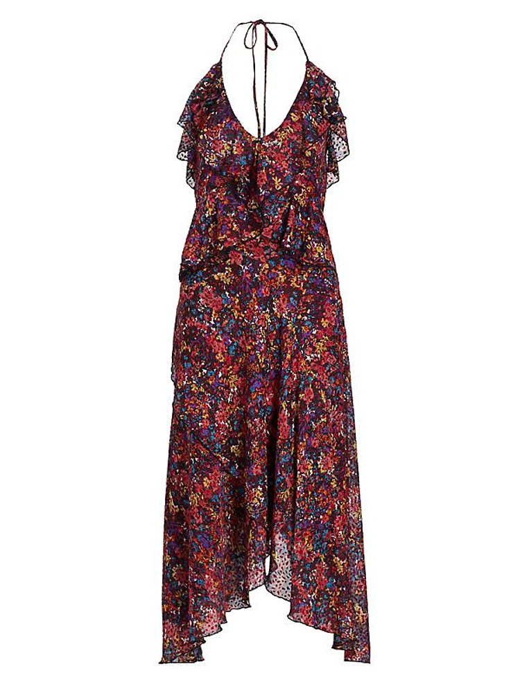 Everlee Floral Ruffled Midi-Dress