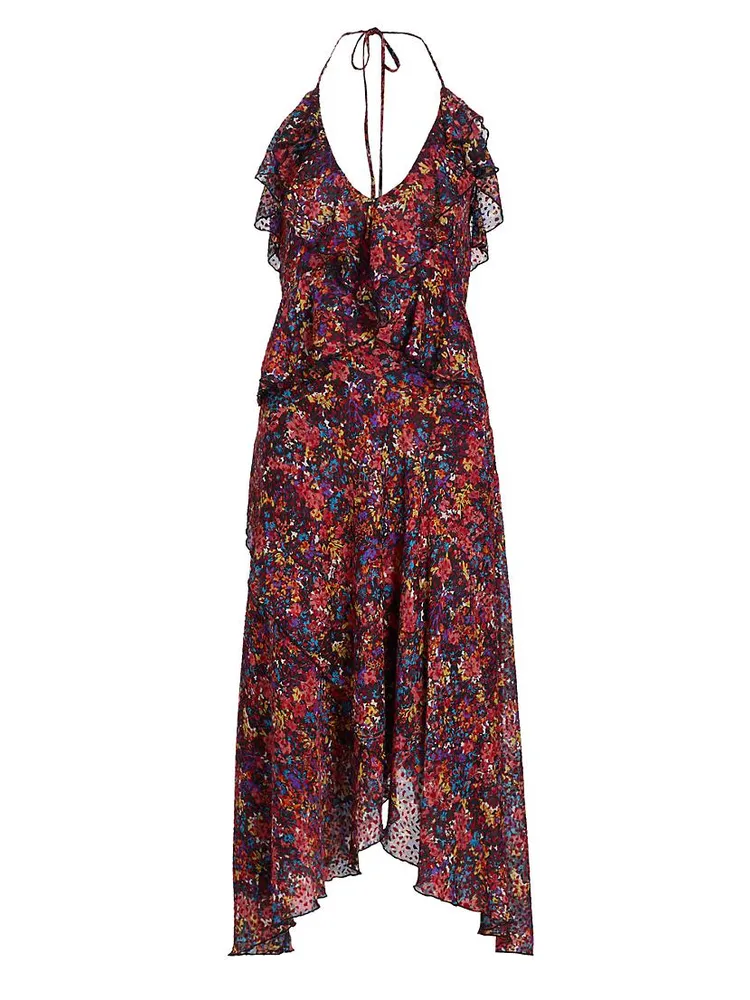 Everlee Floral Ruffled Midi-Dress