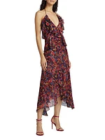 Everlee Floral Ruffled Midi-Dress