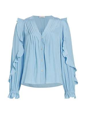 Estelle Ruffled V-Neck Blouse