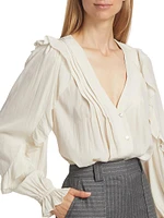 Estelle Ruffled V-Neck Blouse