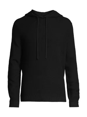 Wool Waffle-Stitch Hoodie