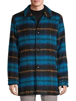 Plaid Single-Breasted Coat