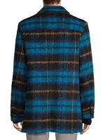 Plaid Single-Breasted Coat