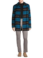 Plaid Single-Breasted Coat