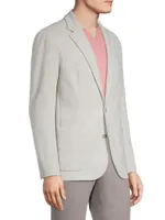 Jacquard-Knit Two-Button Blazer