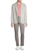 Jacquard-Knit Two-Button Blazer