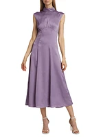 Tate Shirred Sleeveless Midi-Dress