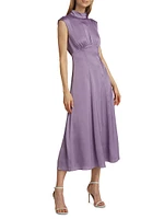 Tate Shirred Sleeveless Midi-Dress