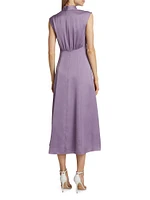 Tate Shirred Sleeveless Midi-Dress